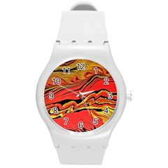 Warrior Spirit Round Plastic Sport Watch (m) by BrenZenCreations