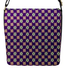 Flower Blocks Flap Closure Messenger Bag (s) by Sparkle