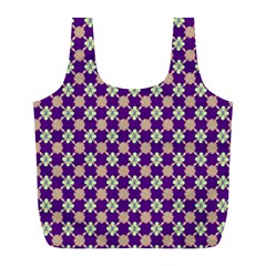 Flower Blocks Full Print Recycle Bag (l) by Sparkle