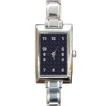 Black Stars Rectangle Italian Charm Watch Front