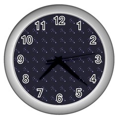 Black Stars Wall Clock (Silver)