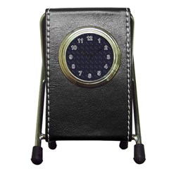 Black Stars Pen Holder Desk Clock