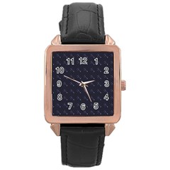 Black Stars Rose Gold Leather Watch 