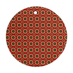 Digital Flowers Round Ornament (two Sides)