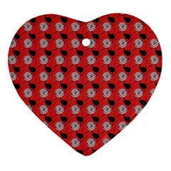 Flowers Pattern Heart Ornament (two Sides)