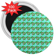 Flowers Pattern 3  Magnets (100 Pack) by Sparkle