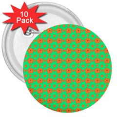 Small Big Floral 3  Buttons (10 Pack)  by Sparkle