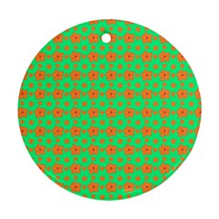 Small Big Floral Round Ornament (two Sides)