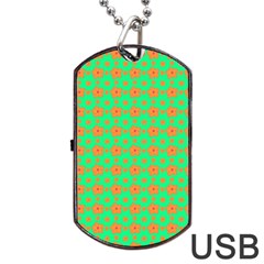 Small Big Floral Dog Tag Usb Flash (one Side) by Sparkle