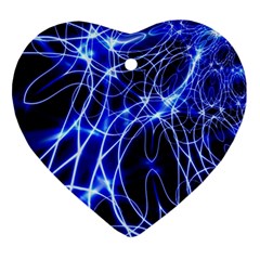 Lines Flash Light Mystical Fantasy Heart Ornament (two Sides) by Dutashop