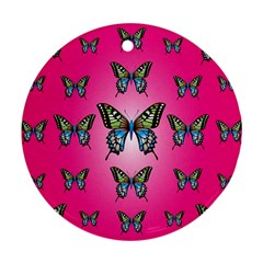 Butterfly Round Ornament (two Sides) by Dutashop