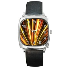 Energy Flash Futuristic Glitter Square Metal Watch by Dutashop