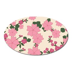 Floral Vintage Flowers Oval Magnet by Dutashop