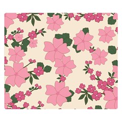 Floral Vintage Flowers Double Sided Flano Blanket (small)  by Dutashop