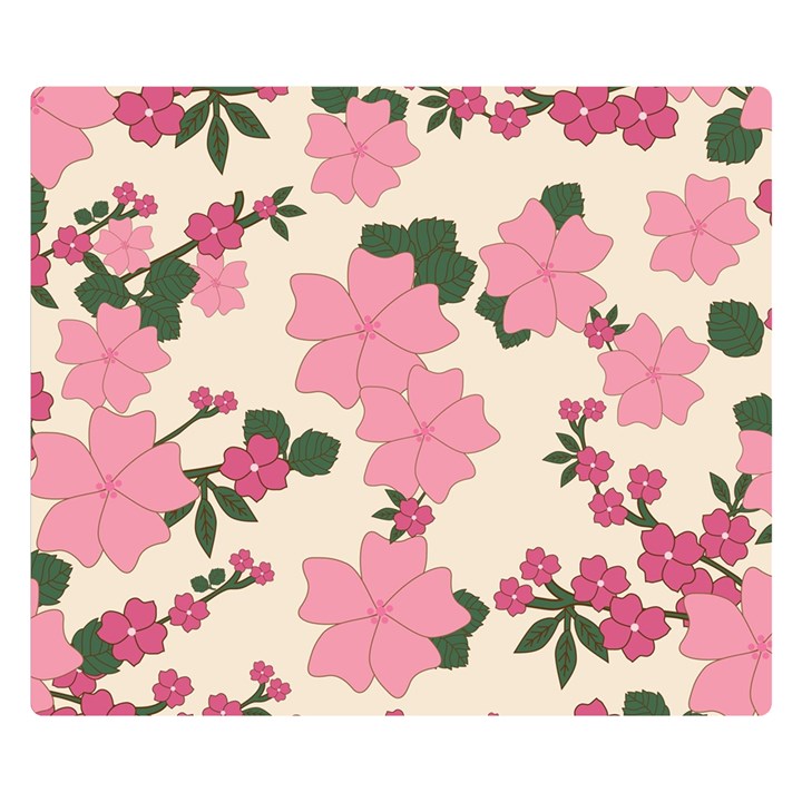 Floral Vintage Flowers Double Sided Flano Blanket (Small) 