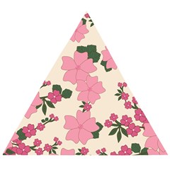 Floral Vintage Flowers Wooden Puzzle Triangle by Dutashop