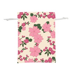 Floral Vintage Flowers Lightweight Drawstring Pouch (l)