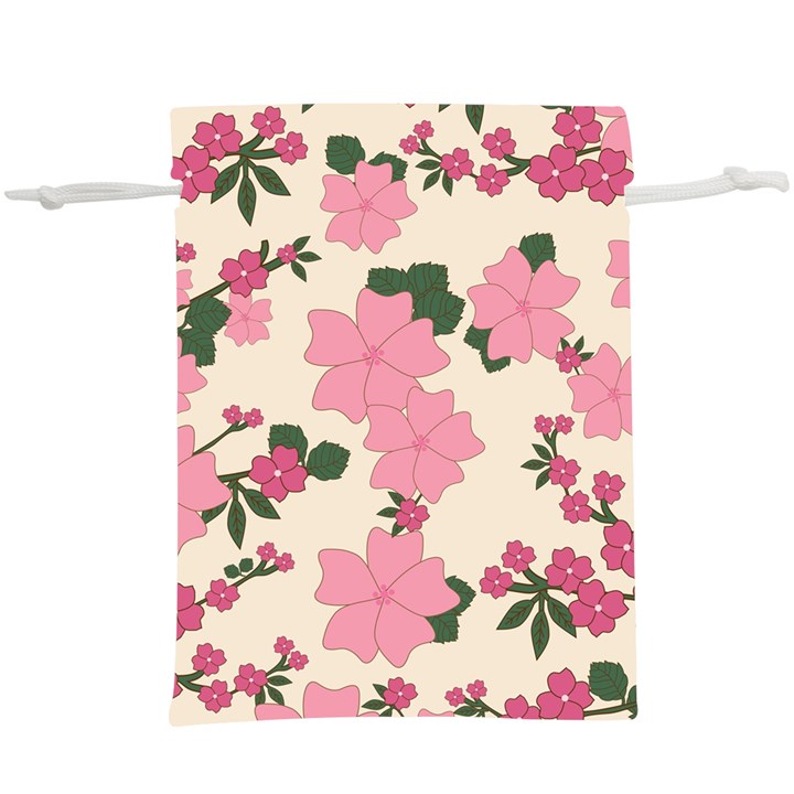 Floral Vintage Flowers  Lightweight Drawstring Pouch (XL)