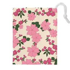 Floral Vintage Flowers Drawstring Pouch (5xl) by Dutashop