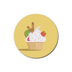 Ice Cream Dessert Summer Rubber Coaster (round)  by Dutashop