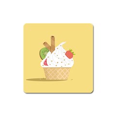 Ice Cream Dessert Summer Square Magnet by Dutashop