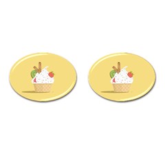 Ice Cream Dessert Summer Cufflinks (oval) by Dutashop