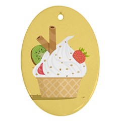 Ice Cream Dessert Summer Oval Ornament (two Sides)