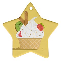 Ice Cream Dessert Summer Star Ornament (two Sides) by Dutashop