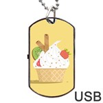 Ice Cream Dessert Summer Dog Tag USB Flash (Two Sides) Back