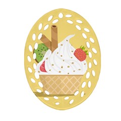 Ice Cream Dessert Summer Oval Filigree Ornament (two Sides) by Dutashop