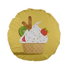 Ice Cream Dessert Summer Standard 15  Premium Round Cushions by Dutashop