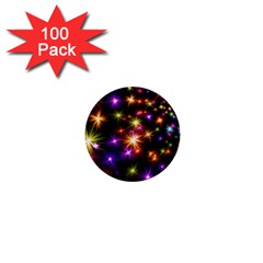 Star Colorful Christmas Abstract 1  Mini Buttons (100 Pack)  by Dutashop