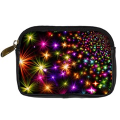 Star Colorful Christmas Abstract Digital Camera Leather Case by Dutashop