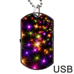 Star Colorful Christmas Abstract Dog Tag Usb Flash (one Side) by Dutashop