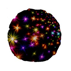 Star Colorful Christmas Abstract Standard 15  Premium Round Cushions by Dutashop