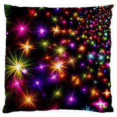 Star Colorful Christmas Abstract Large Flano Cushion Case (one Side) by Dutashop