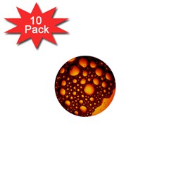 Bubbles Abstract Art Gold Golden 1  Mini Buttons (10 Pack)  by Dutashop