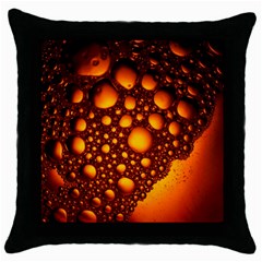 Bubbles Abstract Art Gold Golden Throw Pillow Case (black) by Dutashop