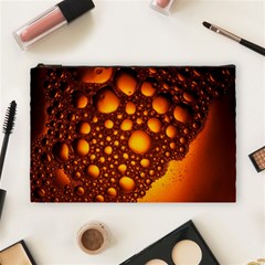 Bubbles Abstract Art Gold Golden Cosmetic Bag (large) by Dutashop