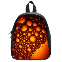 Bubbles Abstract Art Gold Golden School Bag (small) by Dutashop