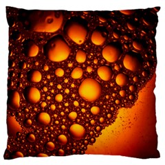 Bubbles Abstract Art Gold Golden Large Cushion Case (two Sides) by Dutashop