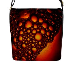 Bubbles Abstract Art Gold Golden Flap Closure Messenger Bag (l) by Dutashop