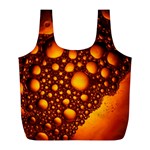 Bubbles Abstract Art Gold Golden Full Print Recycle Bag (L) Front