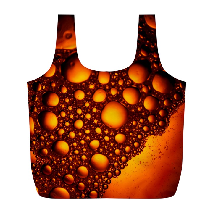 Bubbles Abstract Art Gold Golden Full Print Recycle Bag (L)