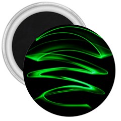 Green Light Painting Zig-zag 3  Magnets by Dutashop