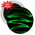 Green Light Painting Zig-zag 3  Magnets (100 pack) Front