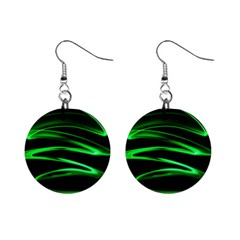 Green Light Painting Zig-zag Mini Button Earrings