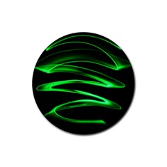 Green Light Painting Zig-zag Rubber Round Coaster (4 Pack)  by Dutashop