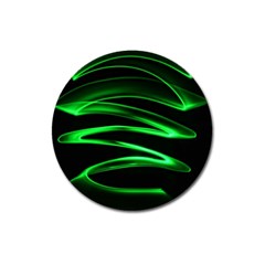 Green Light Painting Zig-zag Magnet 3  (round) by Dutashop