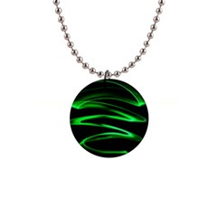 Green Light Painting Zig-zag 1  Button Necklace by Dutashop